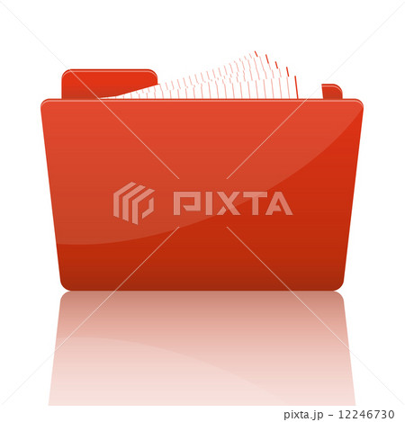 Orange file folder with paper Orange file folder with paper 12246730