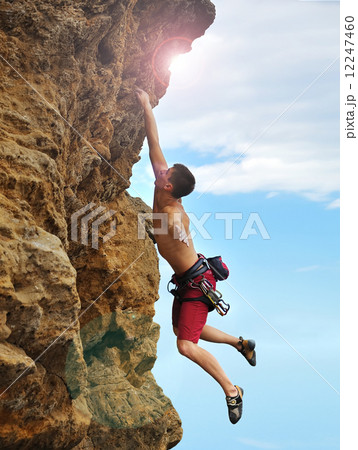 man caught on a rock man caught on a rock 12247460