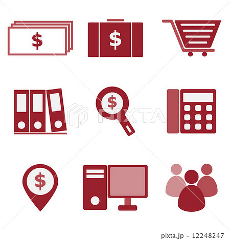 Set of business color icons on white background Set of business color icons on white background 12248247
