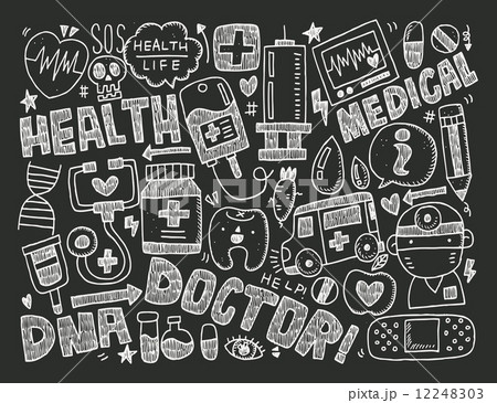 doodle medical background 12248303