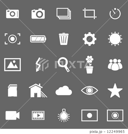 Photography icons on gray background 12249965