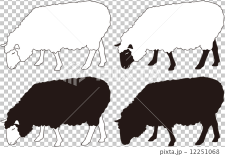 Sheep sideways outline set 12251068
