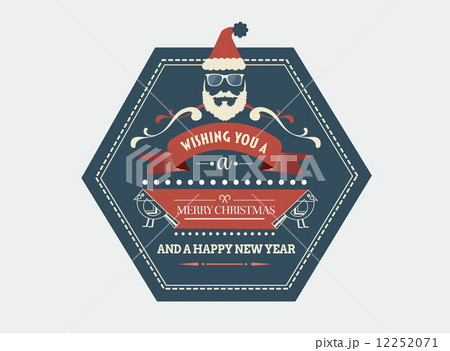 Stylish merry christmas message banner with illustrations 12252071