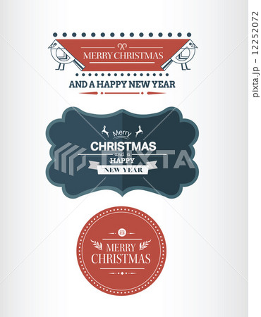 Stylish merry christmas message banners vector 12252072