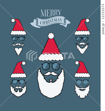 Merry christmas vector with santa beards 12252073