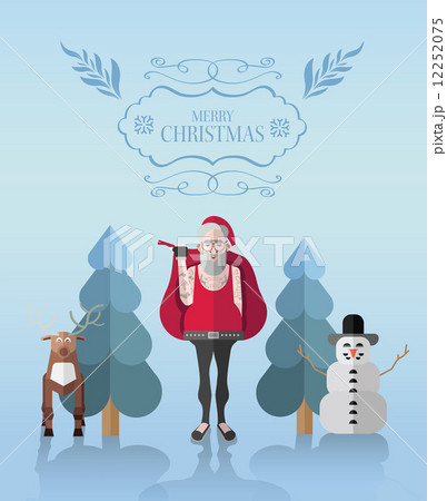 Hipster christmas vector with illustrations and message 12252075