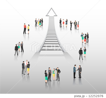 Business people with arrow ladder 12252076