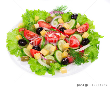 Vegetable salad with cheese.. Vegetable salad with cheese.. 12254565