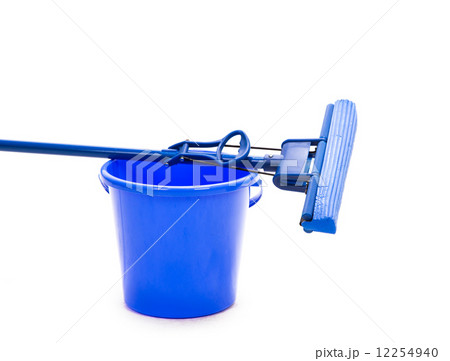 Blue bucket with sponge mop. Blue bucket with sponge mop. 12254940