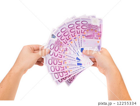 Hand holding euro notes Hand holding euro notes 12255334