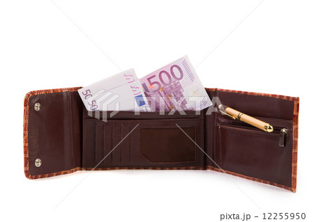 Wallet with euro banknotes. Wallet with euro banknotes. 12255950