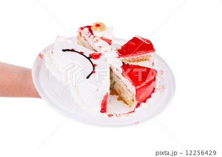 Cake cut in pieces. Cake cut in pieces. 12256429