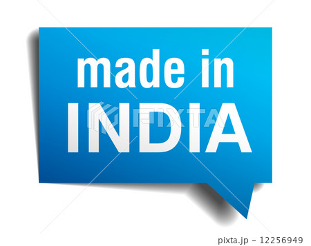 made in India blue 3d realistic speech bubble isolated on white background made in India blue 3d realistic speech bubble isolated on white background 12256949