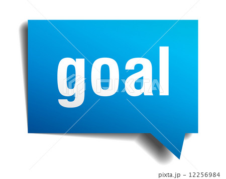 Goal blue 3d realistic paper speech bubble isolated on white 12256984