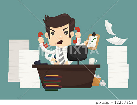 Businessman work hard and busy Businessman work hard and busy 12257218