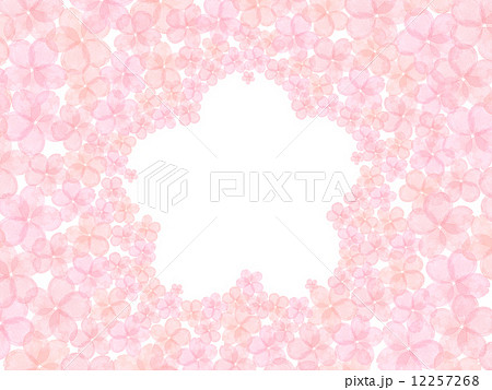 桜 花 春 ソメイヨシノ フレーム 枠 さくら サクラ 花模様 満開 桃色 桜の花 四月 植物 のイラスト素材