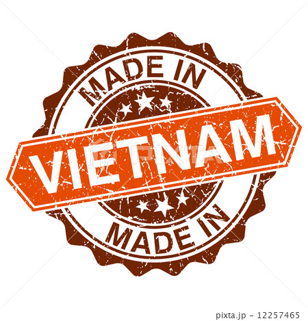 made in Vietnam vintage stamp isolated on white background 12257465