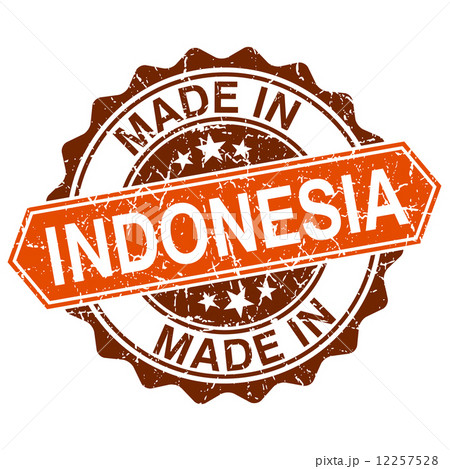 Made in Indonesia vintage stamp isolated on white background 12257528