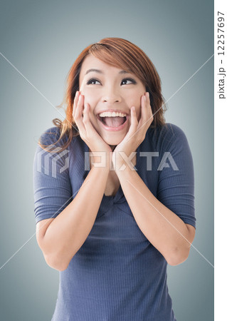 happy Asian girl face happy Asian girl face 12257697