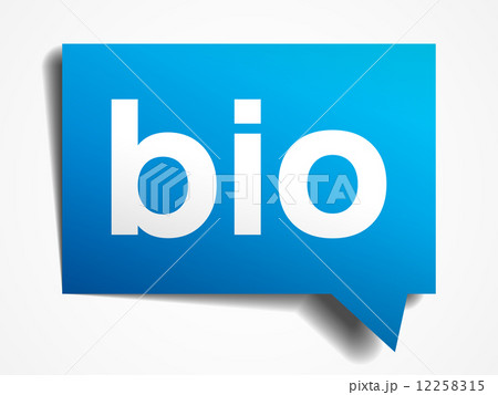 Bio blue 3d realistic paper speech bubble isolated on white 12258315