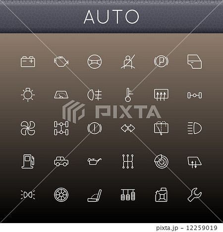 Vector Auto Line Icons Vector Auto Line Icons 12259019