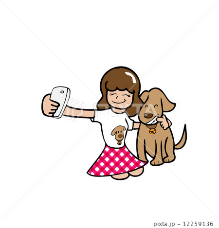 Selfie girl and dog 12259136