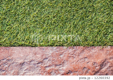 Artificial grass and stone floor Artificial grass and stone floor 12260392