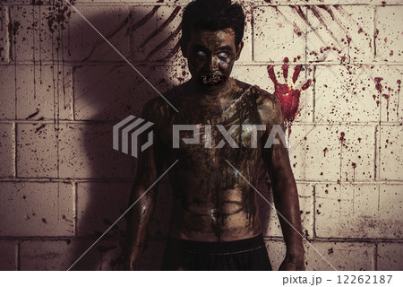 Ugly Zombie man in haunted house Ugly Zombie man in haunted house 12262187