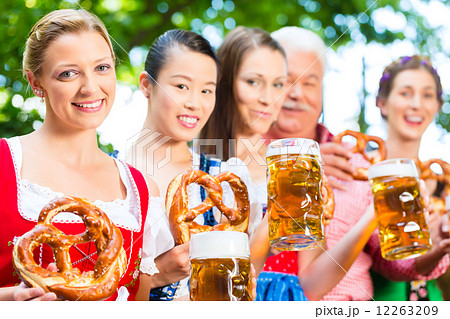 Beer garden - friends drinking in Bavaria Pub Beer garden - friends drinking in Bavaria Pub 12263209