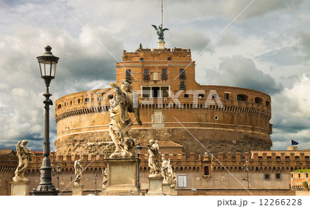 Statues on the bridge of Castel Sant'Angelo in Rome, Italy Statues on the bridge of Castel Sant'Angelo in Rome, Italy 12266228