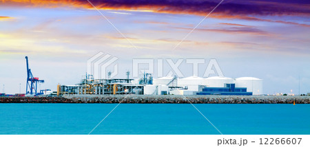 industrial zone on sea in morning industrial zone on sea in morning 12266607