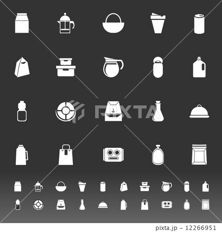 Variety food package icons on gray background 12266951