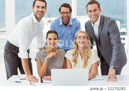 Business people with laptop at office Business people with laptop at office 12270282