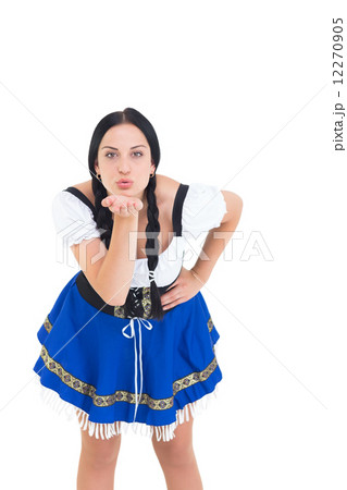 Pretty oktoberfest girl blowing a kiss 12270905