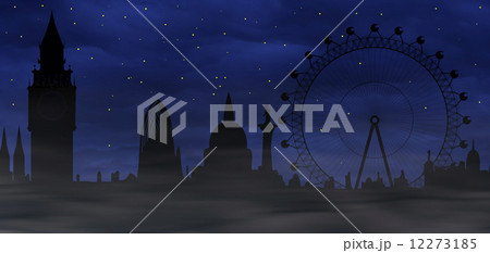 panorama of misty London city 12273185