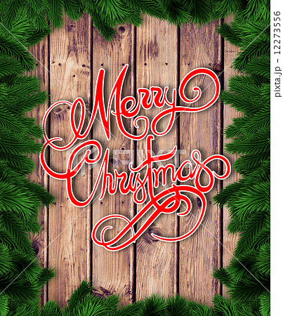 Composite image of fir tree branches forming frame Composite image of fir tree branches forming frame 12273556