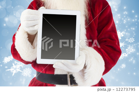 Composite image of santa claus showing tablet pc Composite image of santa claus showing tablet pc 12273795