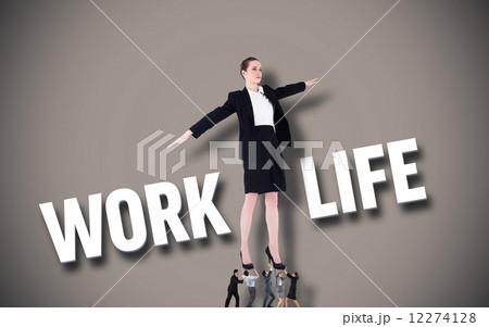Composite image of business people supporting boss 12274128