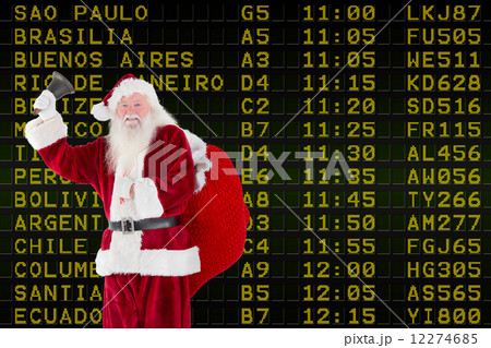 Composite image of santa claus ringing bell 12274685