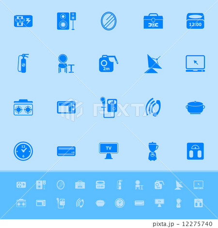 House related color icons on blue background 12275740