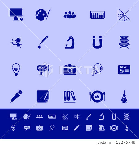 General learning color icons on blue background 12275749