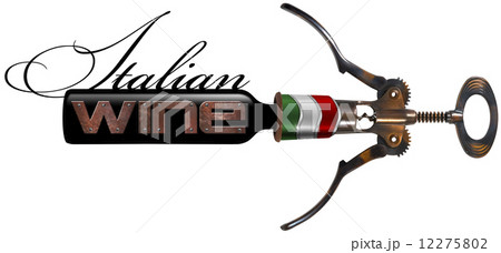 Italian Wine - Corkscrew and Bottle 12275802