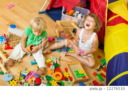 Children playing with blocks Children playing with blocks 12276510
