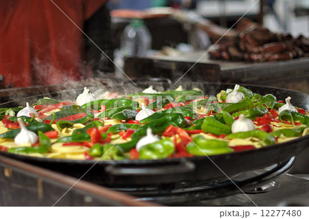 bright fresh vegetables in a pan 12277480