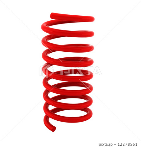 3d render of red spring on white 12278561