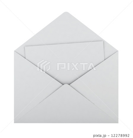 White envelope with sheet of paper White envelope with sheet of paper 12278992