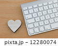 Wooden Heart next to Keyboard 12280074