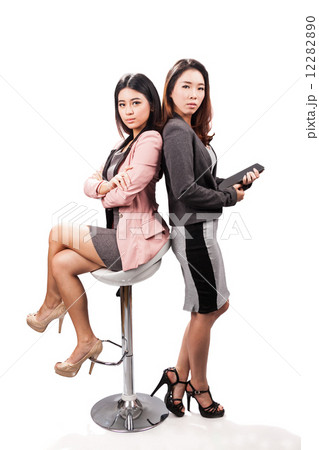 Two Female Business Executive serious pose Two Female Business Executive serious pose 12282890