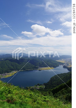 木崎湖　全景（俯瞰縦） 12284738