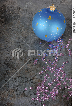 Christmas decorations - blue ball and sequins 12285580